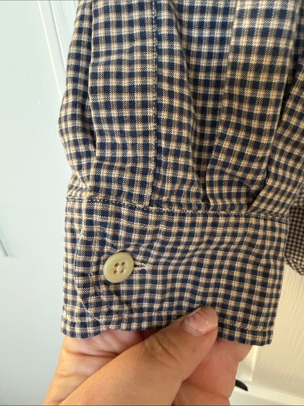 Abercrombie & Fitch Brown and White Micro-Check Shirt - Picture 3 of 5